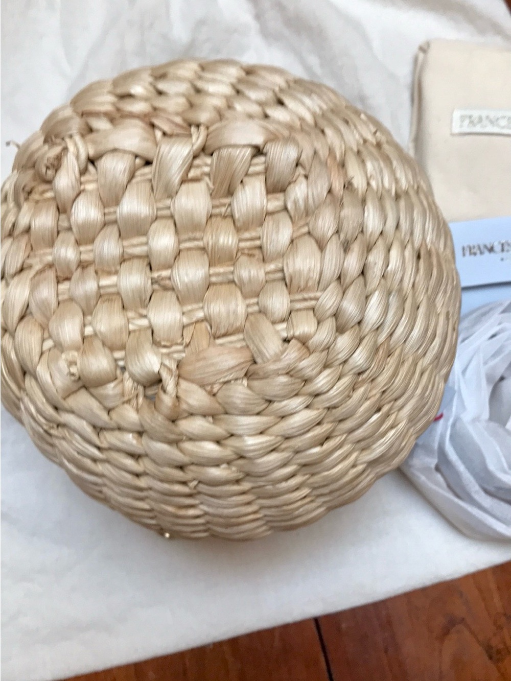 Frances Valentine Cream Woven Round Honeypot Crossbody Bag with Gold Chain
NWT - Picture 7 of 9